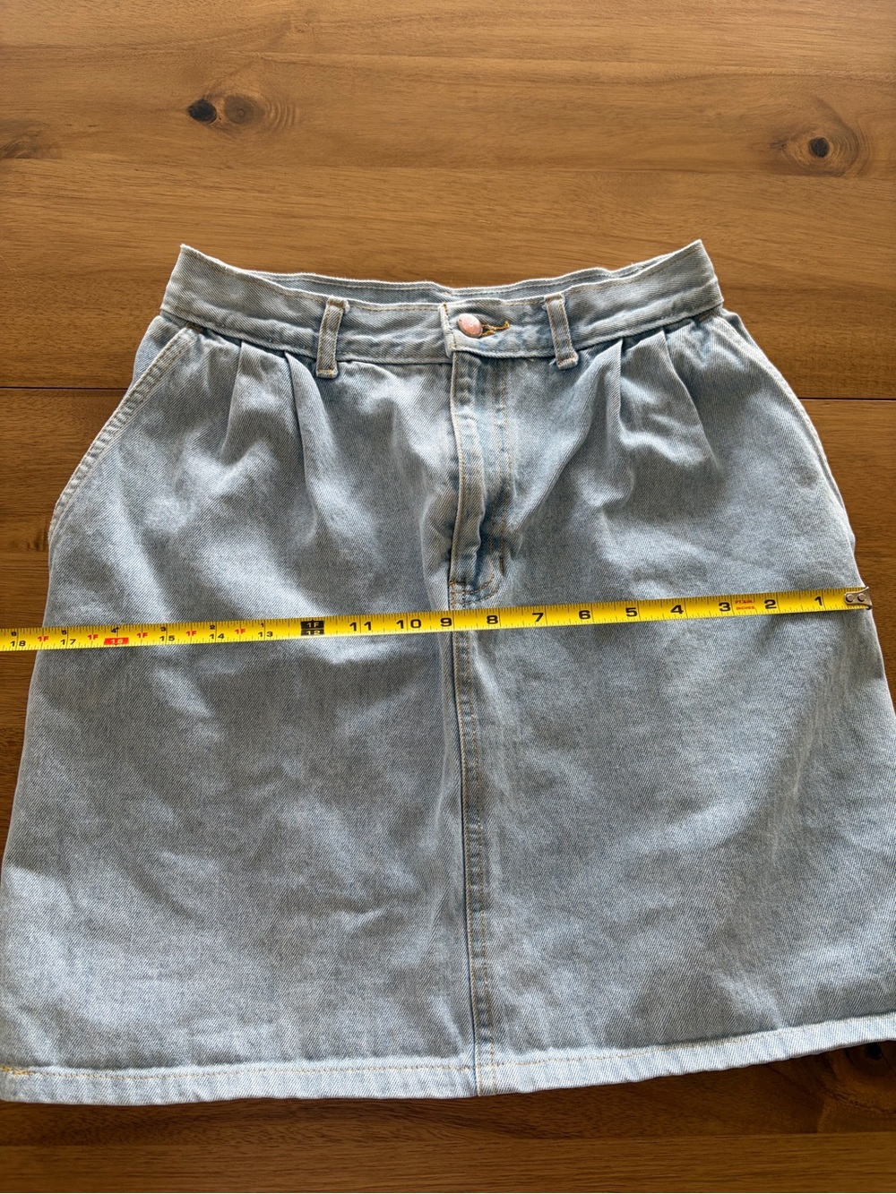 Western Light Denim Mini Skirt - Casual Women's Skirt - Picture 6 of 9